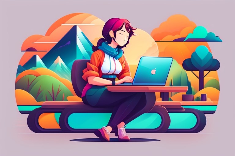 a digital nomad doing their job in nature